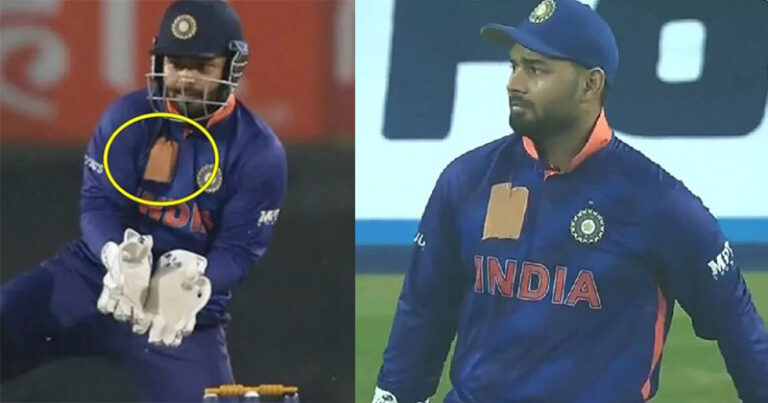 दूसरे टी-20 मैच में रिषभ पंत टेप लगी हुई जर्सी पहनकर खेलने क्यों उतरे? वजह आई सामने