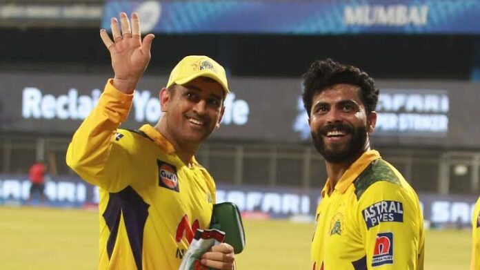 CSK dhoni ravindra jadeja CSK Dhoni Ravindra Jadeja 696x391