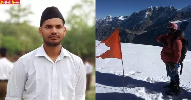 rss-volunteer-vipin-chaudhary-hoisted-saffron-flag-on-mount-everest