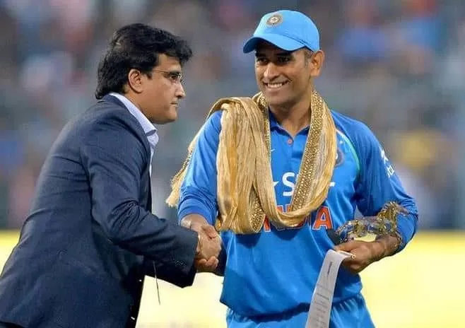 Sourav Ganguly with MS Dhoni