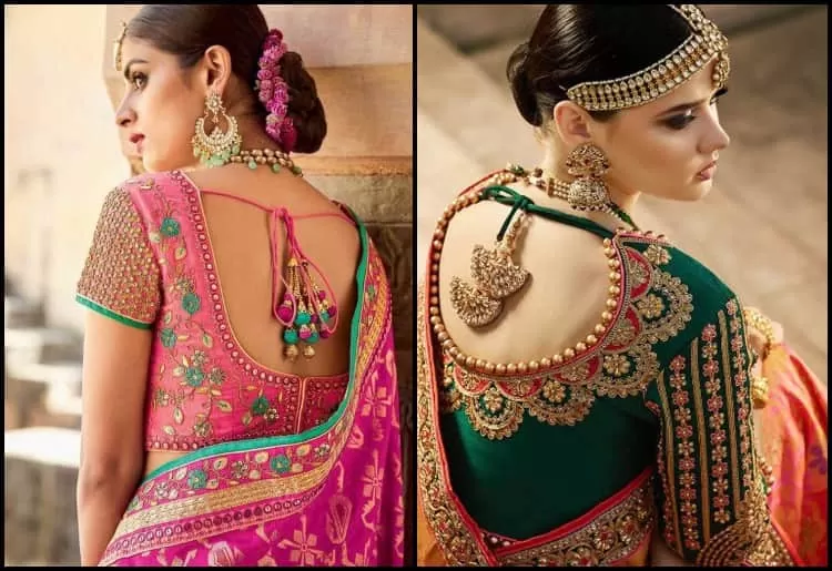 chic full neck blouse designs