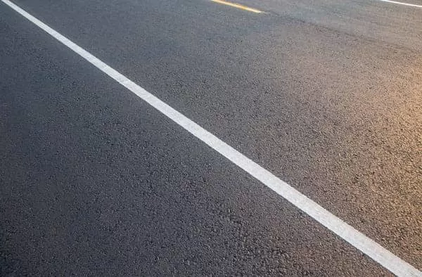 single white line on road