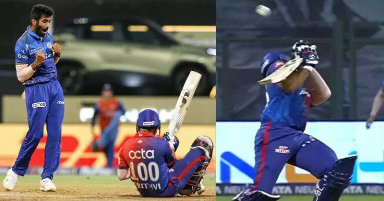 जसप्रीत बुमराह ने डाली ऐसी खतरनाक बाउंसर, पृथ्वी शॉ हुए चारों खाने चित, देखें VIDEO