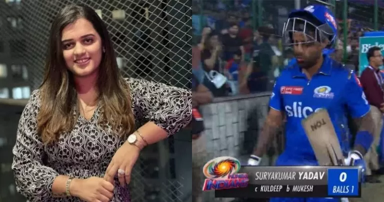 सूर्यकुमार यादव के 0 पर आउट होते ही पत्नी देविशा ने दिया ऐसा रिएक्शन, सोशल मीडिया पर हुआ‌ वायरल